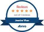 Reviews 5 Star Out of 1 Reviews | Jeanine Vhan | Avvo